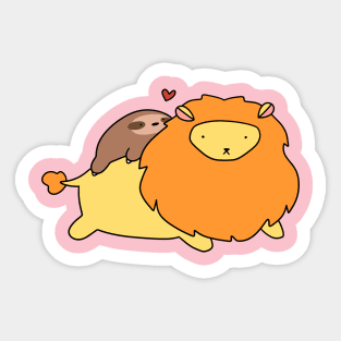 Sloth Loves Lion Sticker